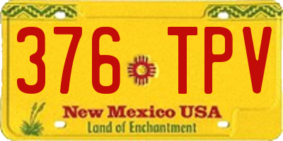 NM license plate 376TPV