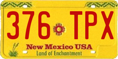 NM license plate 376TPX