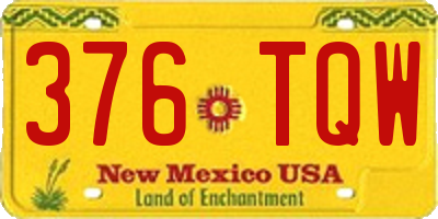 NM license plate 376TQW