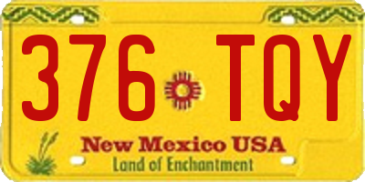 NM license plate 376TQY