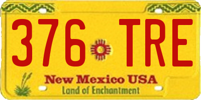 NM license plate 376TRE
