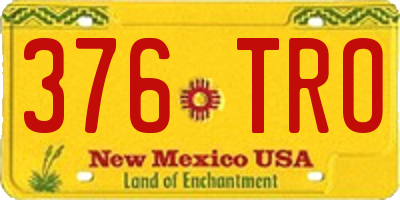 NM license plate 376TRO