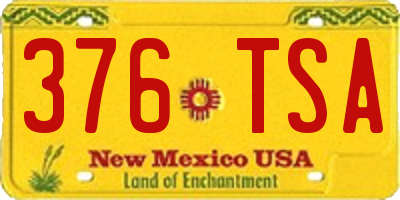 NM license plate 376TSA