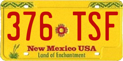 NM license plate 376TSF