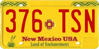NM license plate 376TSN