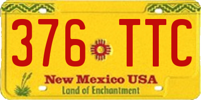 NM license plate 376TTC