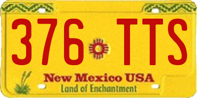 NM license plate 376TTS