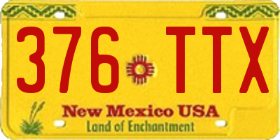 NM license plate 376TTX