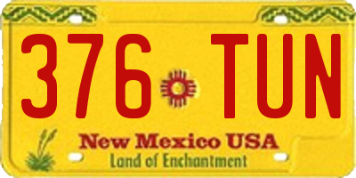 NM license plate 376TUN