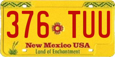 NM license plate 376TUU