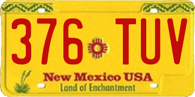 NM license plate 376TUV
