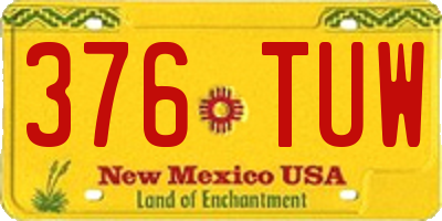 NM license plate 376TUW
