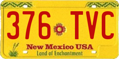 NM license plate 376TVC