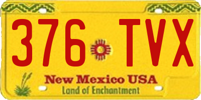 NM license plate 376TVX
