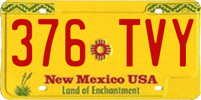 NM license plate 376TVY