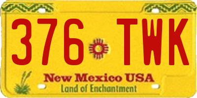 NM license plate 376TWK