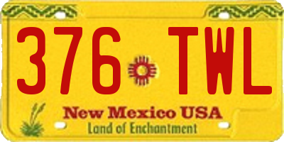 NM license plate 376TWL