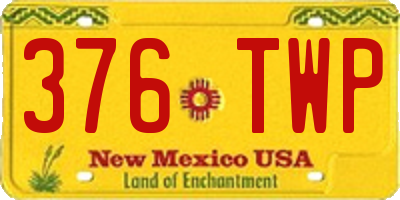 NM license plate 376TWP