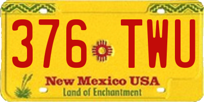 NM license plate 376TWU