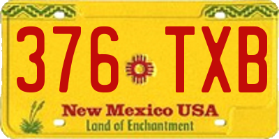 NM license plate 376TXB