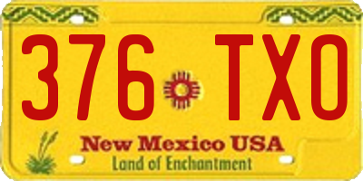 NM license plate 376TXO