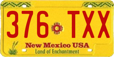 NM license plate 376TXX