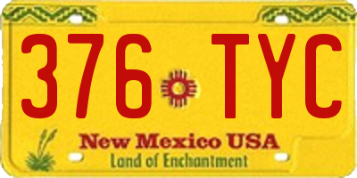 NM license plate 376TYC
