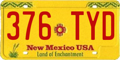 NM license plate 376TYD