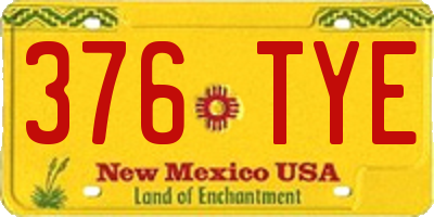 NM license plate 376TYE