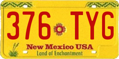 NM license plate 376TYG