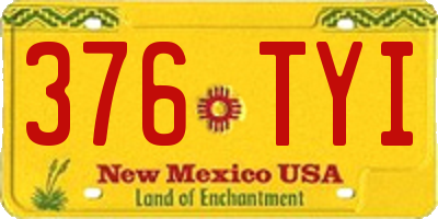 NM license plate 376TYI