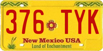 NM license plate 376TYK