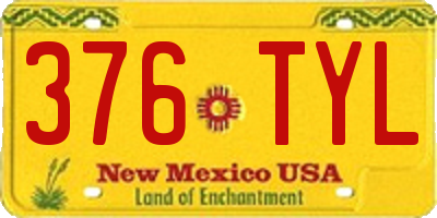 NM license plate 376TYL