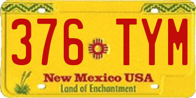 NM license plate 376TYM