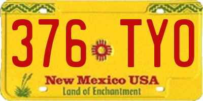 NM license plate 376TYO
