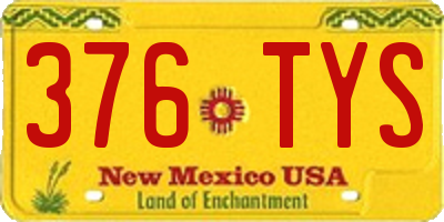 NM license plate 376TYS