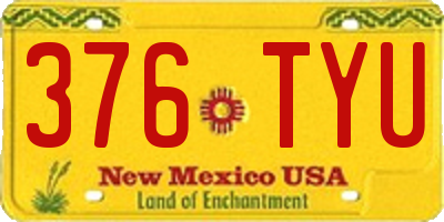 NM license plate 376TYU