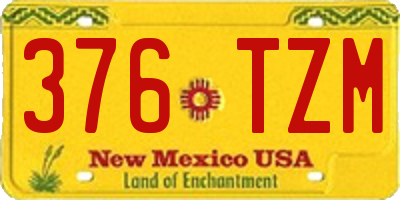 NM license plate 376TZM