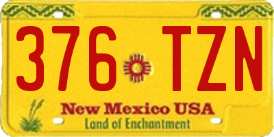 NM license plate 376TZN