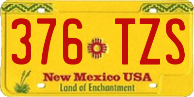 NM license plate 376TZS