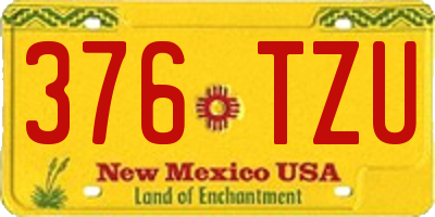 NM license plate 376TZU