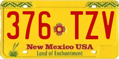 NM license plate 376TZV