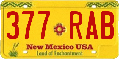 NM license plate 377RAB