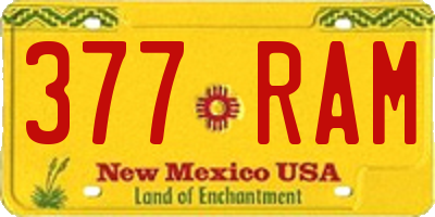 NM license plate 377RAM