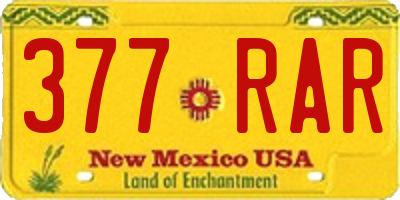 NM license plate 377RAR