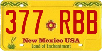 NM license plate 377RBB