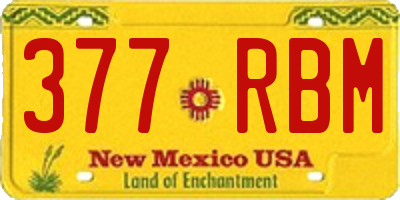 NM license plate 377RBM