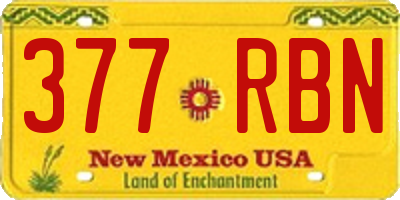 NM license plate 377RBN