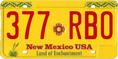 NM license plate 377RBO