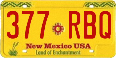 NM license plate 377RBQ